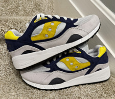 Saucony Shadow 6000 Men's Low Top Sneakers Gray/Navy/Yellow Lace-Up 9 S70411-41