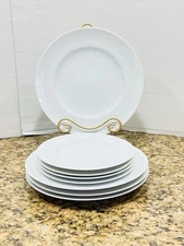 Vintage 8pc Noritake Ireland Glenbawn #2877 White Dinner & Salad Plate Set