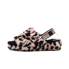 UGG Damen Fluff Yeah hausschuh pink schwarz lammfell komfort, pantoletten EU 41