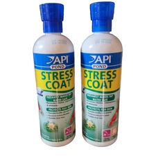 API Pond Stress Coat Water Conditioner 16oz 2 Pack Fish Aloe Vera Exp 4/2028