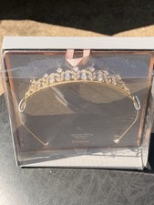 Believe by Brilliance Gold Flash Plated Tiara Crown Cubic Zirconia Flower Bride