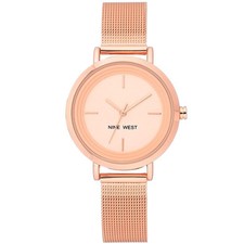 Womens Rose Gold Watch 34mm Light Rose Dial Stainless Steel Mesh Bracelet