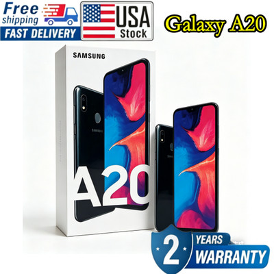  Brand New Samsung Galaxy A20 4G SM-A205U 32GB+ 3GB Black Unlocked Smartphone c