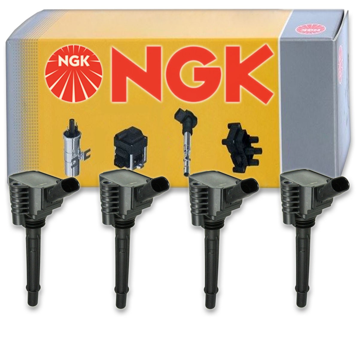 4 pc NGK Ignition Coils for 2012-2017 Fiat 500 1.4L L4 Spark Plug Wire Boot  nf