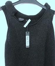 FAITH CONNEXION Damen Ärmellose Lurex Bluse Tunika TOP Medium