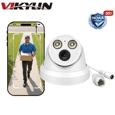 VIKYLIN 5MP Full Color Night Vision Turret Security Camera Built-in MIC NDAA POE