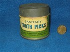 Vintage Antique Fairway Boy and Girl Sanitary Tooth Pick Tin — photo 3