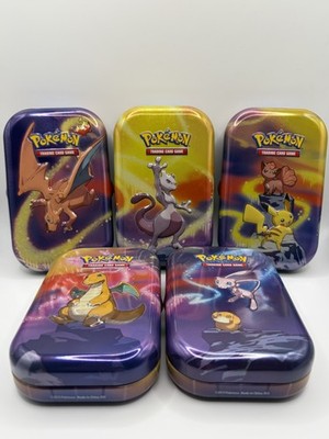 Mini-Tin-Boxen Kanto Stärke 5er-Pack-Bundle LEERE Dosen mit Coin und Artworks