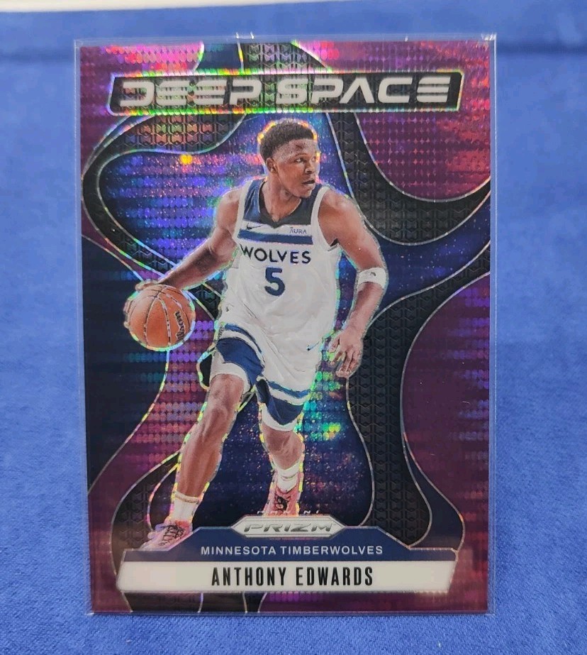 2024-25 Panini Prizm - Deep Space #3 Anthony Edwards Wolves Purple Pulsar /35