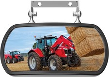 Tractor Mirror, Stainless Steel Rearview and Side Mirror Screw-on Red