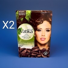 X2 Vatika Henna Hair Colour Henna  Coffee 6x10g Sachet dark brown