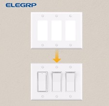ELEGRP 3-Gang Decorator Wall Plates, 8 Pack Electrical Outlet Receptacle Covers