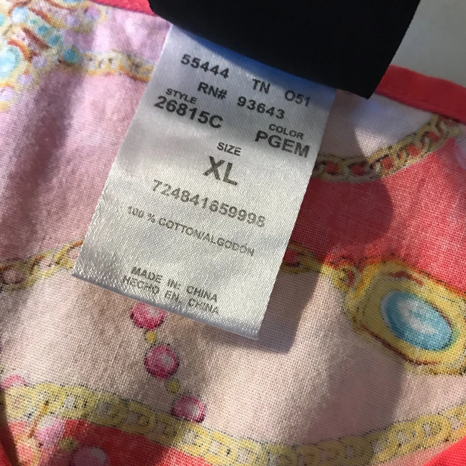 Baby Phat Women's Scrub Top SizeXL Pink Pockets Pull-Over 100% Cotton Cap Sleeve - Image 4 of 4