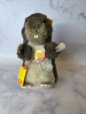 VINTAGE Steiff BEAVER Nagy 2125/20 with button and tag 8.5 in tall