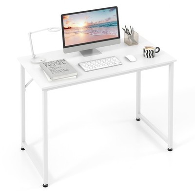 Home Office PC Table Rectangular Meeting Room Table with Heavy-duty Metal Frame