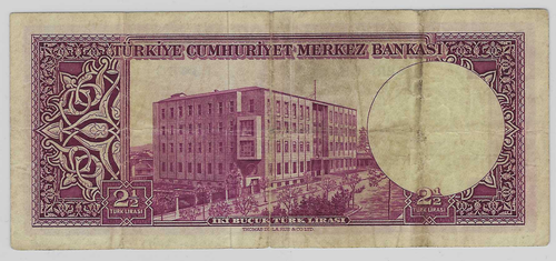 TÜRKIYE(TÜRKEI 2/1 LIRA 1952 VF! - Bild 2 von 2