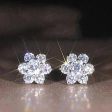 3.50 Ct Round Cut Simulated Diamond Fancy Women's Earrings 14K White Gold Plated