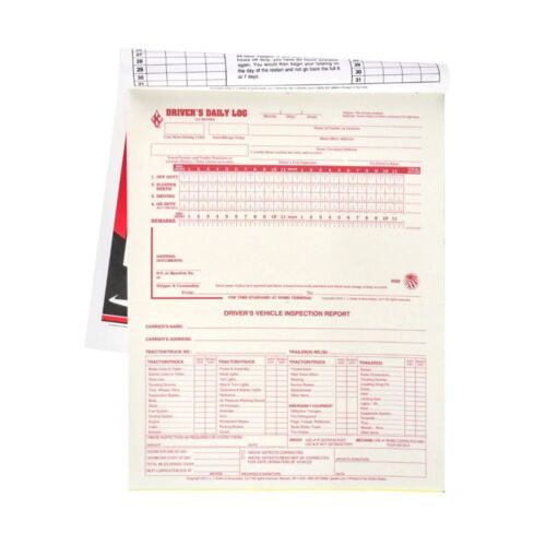2-in-1 Driver Daily Log Book w/ Detailed DVIR 2-Ply, Carbon, 8.5" x 11", 10-pk.