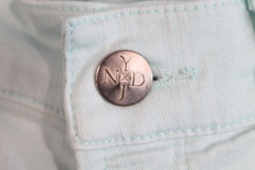 NYDJ Jean Shorts Womens size 8P Greenish Blue Denim Stretch Pocket Cuff Bermudas - Picture 9 of 9