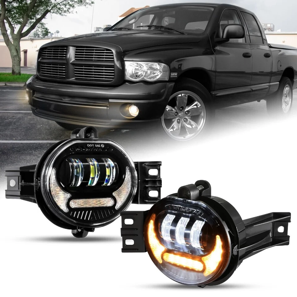 AUXBEAM 42" 6 modos barra de luz LED curva + luz antiniebla para Dodge Ram 02-09 Foto 3 de 4