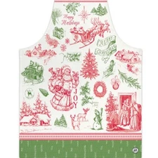 Michel Design Works Chef's Cotton Apron It's Christmastime Santa Claus