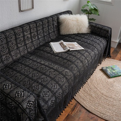 Boho Crochet Sofá Cubierta Manta Sofá Cubierta Sofá Cubierta Sofá Decoración - Imagen 33 de 47