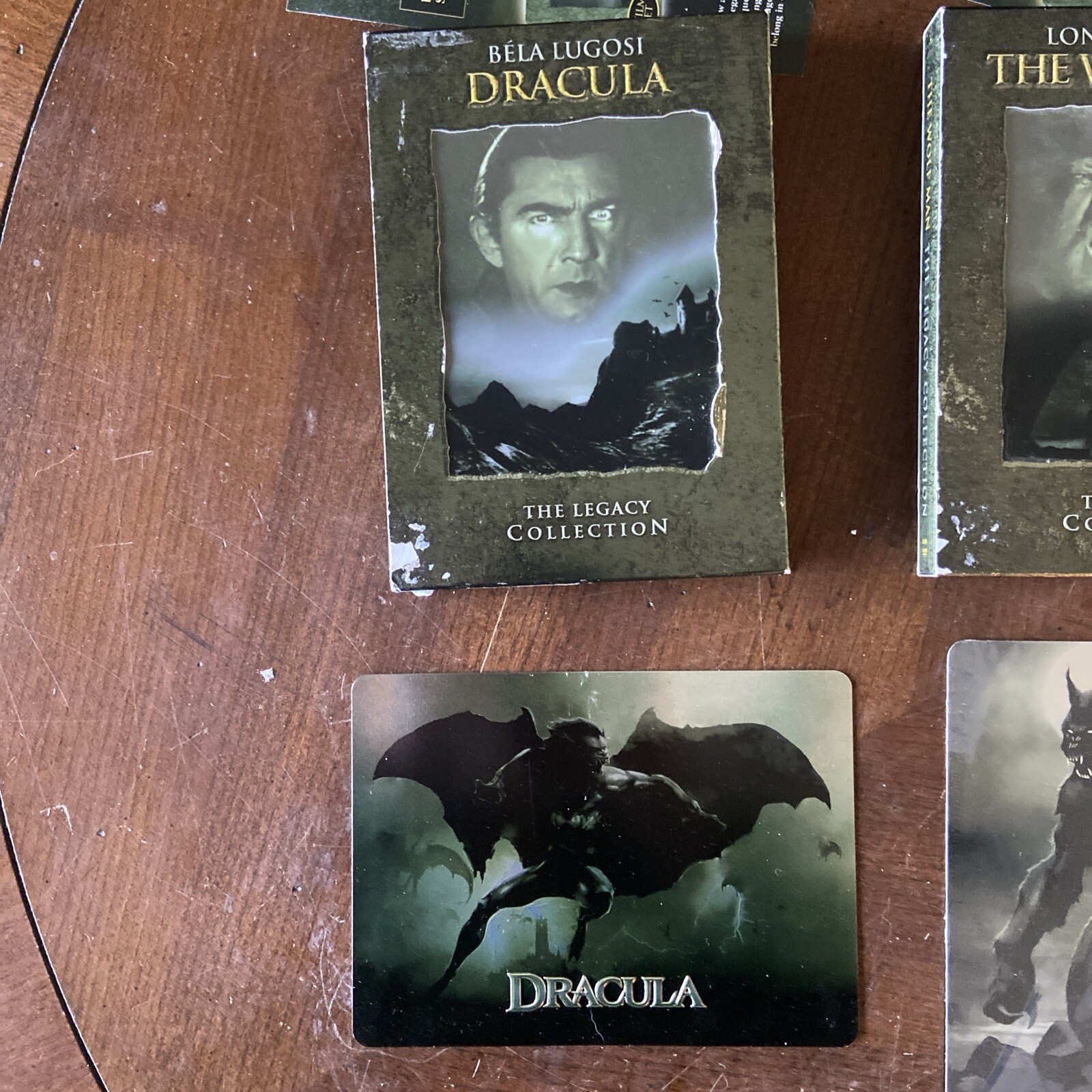 LOT (3) THE LEGACY COLLECTION-DRACULA, FRANKENSTEIN, THE WOLFMAN Metal tin