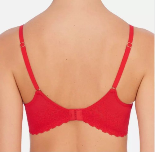 New NATORI 727252 Vermillion Red Sheer Glamour Push Up Underwire Bra Size 34C - Picture 2 of 6
