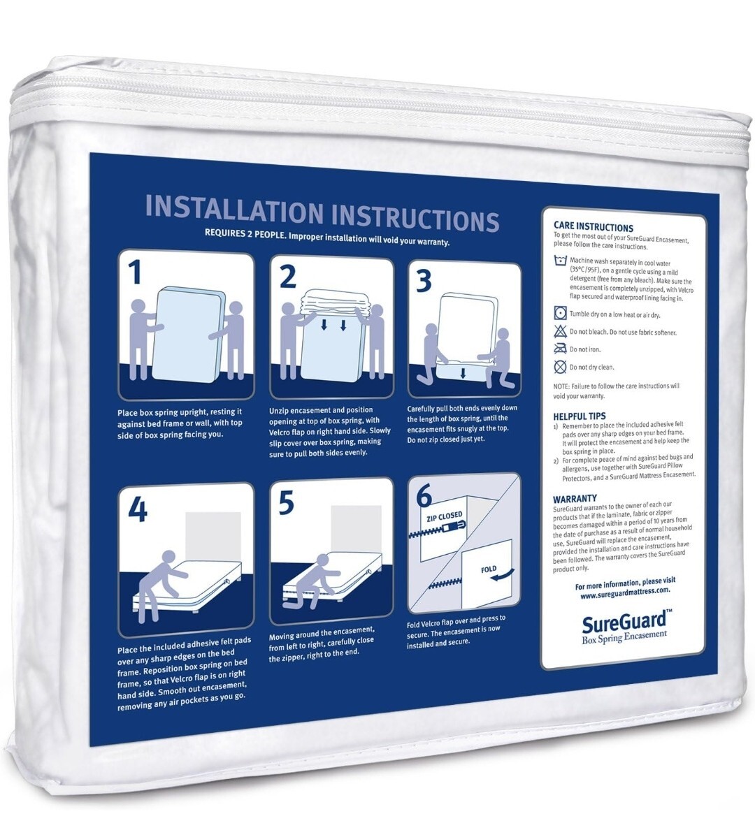 SureGuard Queen Size 100 Waterproof Spring Encasement for sale online ...