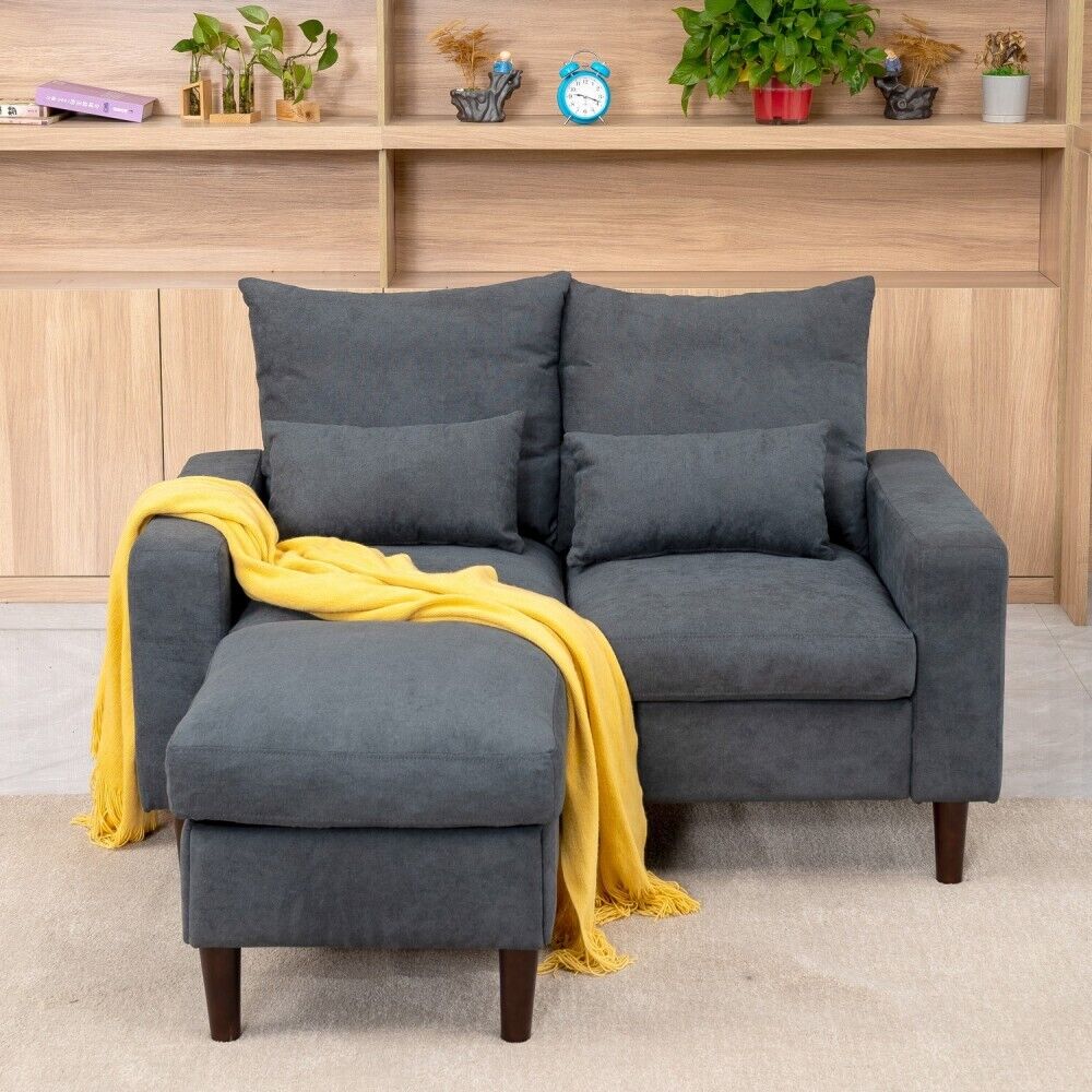 2 Seater Loveseat Sofa Couch with Ottoman Set for Bedroom 2 Seater Loveseat Sofa Couch with Ottoman Set for Bedroom