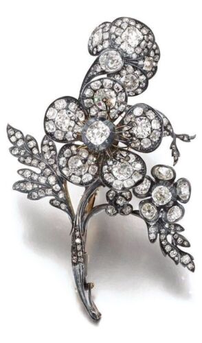 Victorian Floral Design Statement Huge Brooch 925 Fine Silver Celebrity Jewelry - Picture 1 of 9