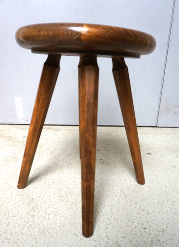 Bauhaus Hocker Schemel Stuhl Loft Industrie Design Holz Eiche (F025-347) - Bild 2 von 7