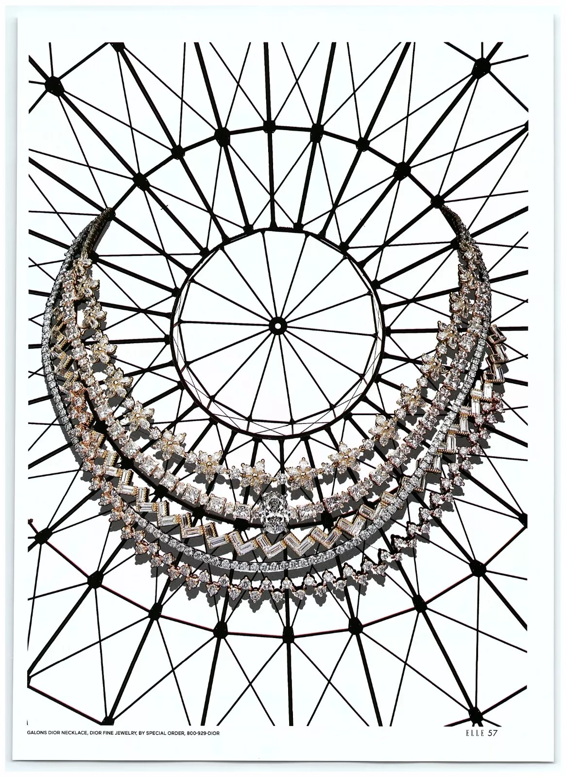 Dior Fine Bijoux Galons Dior Collier Diamants Or Magazine CLIPPING Photo