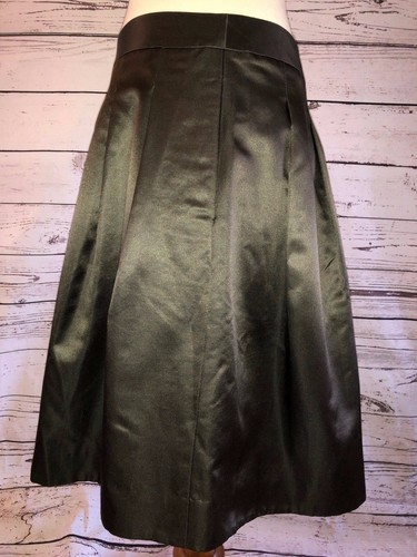 Club Monaco Skirt Size 6 Chocolate Brown Pleated Cotton-Silk Blend Formal/Work - Picture 9 of 9