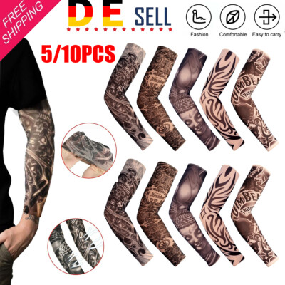 6/10 Stück Tattoo Ärmel Temporäre Tattoos Arm Sleeves Tätowierung Armstrümpfe 