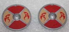 Playmobil 2 X Rund Schild Ritter " Wikinger Rot  " Piraten R&ouml;mer