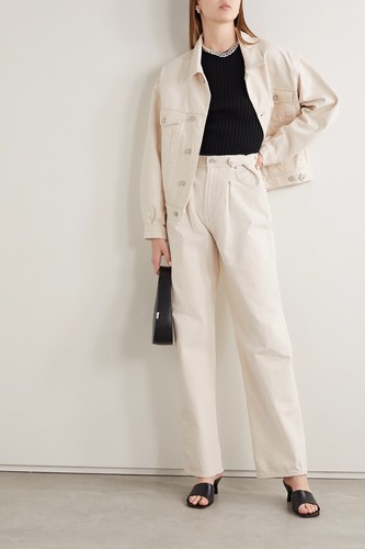 Agolde Baggy White Oversized Pleat 