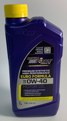 Royal Purple 0W40 High Performance Motor Oil  1 QUART QT Euro COMBINE SHIP