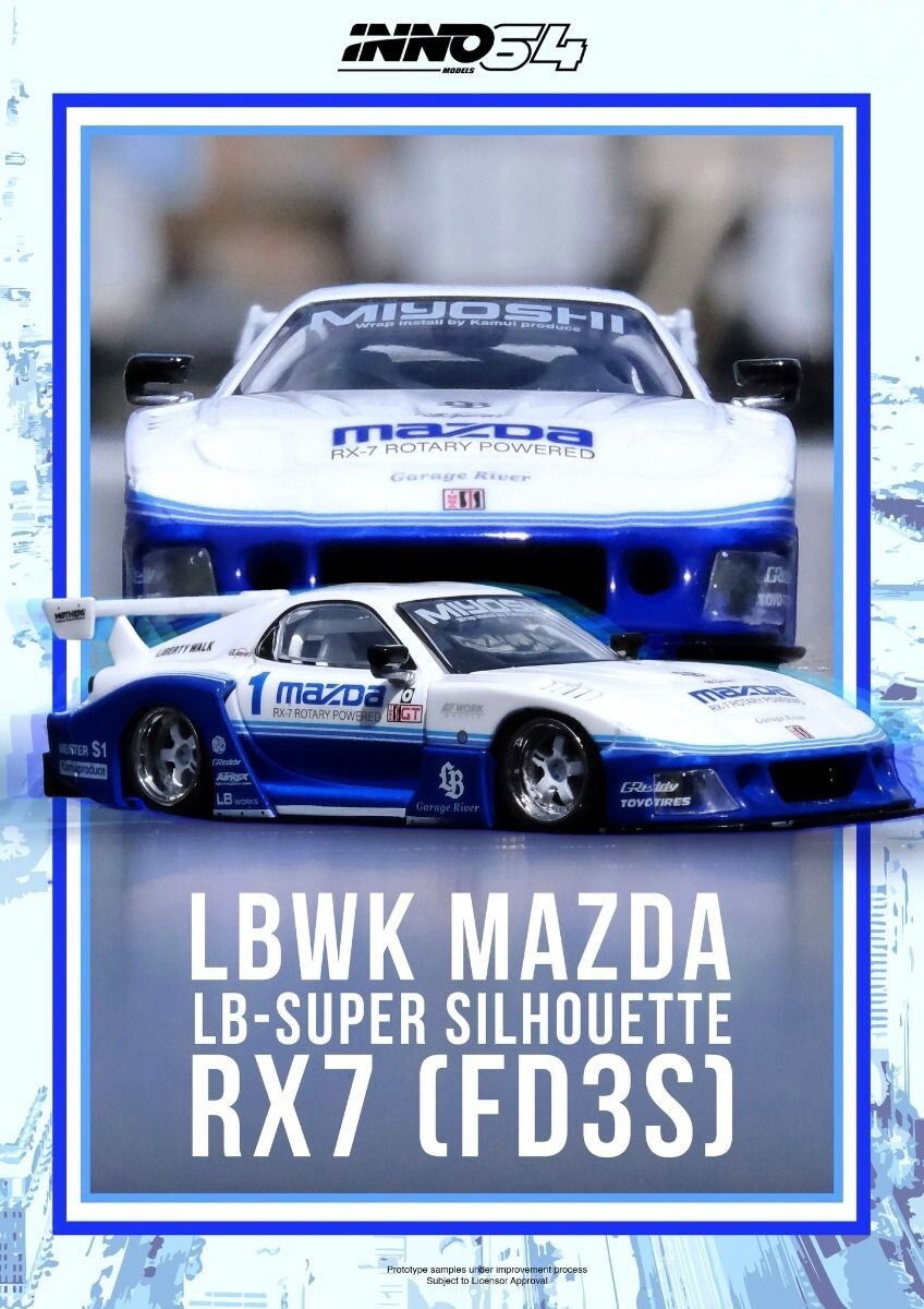 ミニカー INNO Models 1/64 Mazda RX-7 (FD3S) INNO64 1/64 LBWK MAZDA RX-7 FD3S LB-SUPER SILHOUETTE Hong