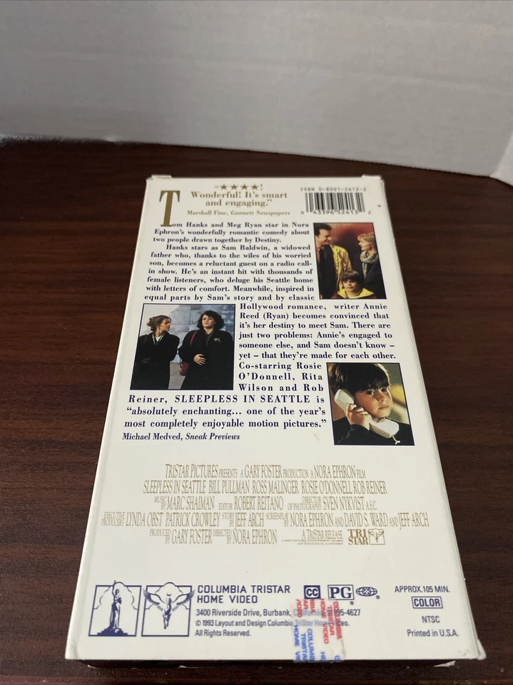 Sleepless in Seattle VHS Tape Meg Ryan Tom Hanks Brand New 1993 - Image 2 of 2
