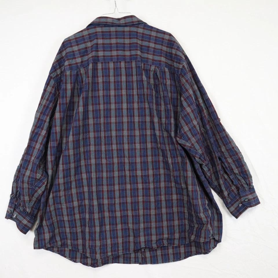 Synrgy Shirt Mens 3XL Utility Flap Pocket Casual Button Up Plaid Long Sleeve - Image 2 of 4