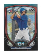 2015 Bowman Chrome MAX PENTECOST Bowman Scouts' Top 100 -TORONTO BLUE JAYS- #81