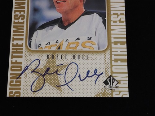 1998-99 SP Authentic Sign of the Times SOTT Gold #BH Brett Hull Dallas Stars /22 - Picture 3 of 6