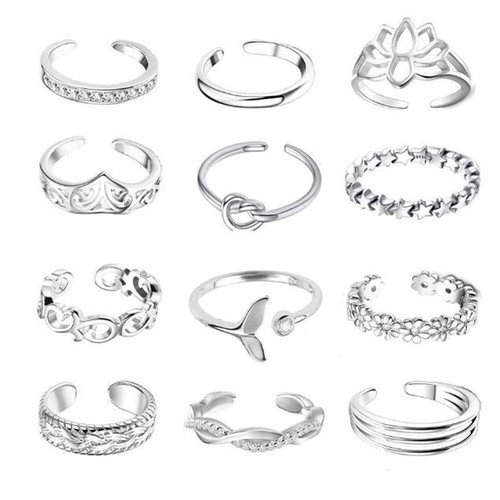 Fish Tail Open Ring Women Toe Ring Vintage Foot Ring Set Korean Style Toe Ring - Picture 5 of 15