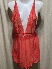 Seven 'til Midnight - RED - Two Piece Lace Babydoll Set - Large/XLarge