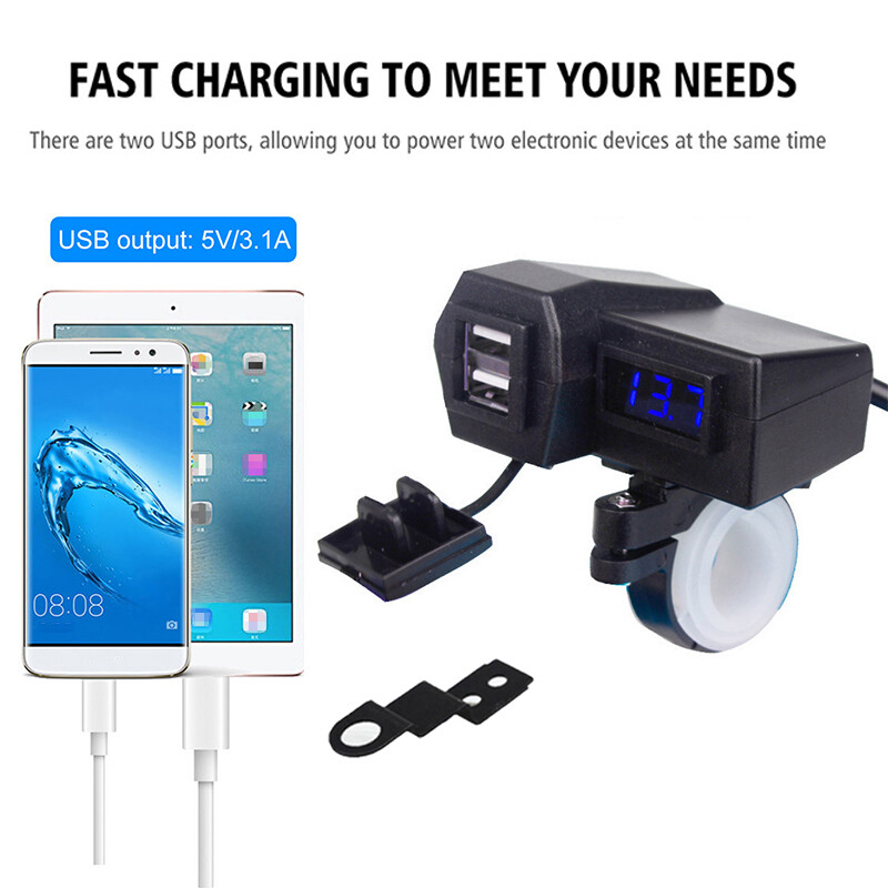 USB Charger LED Voltmeter for Victory Ness Cross Country Vegas Vision