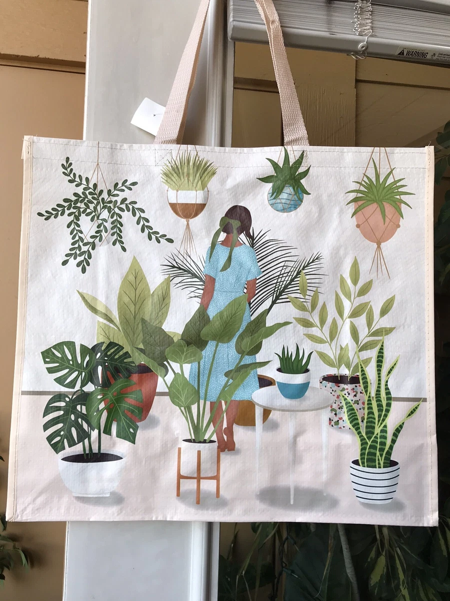 HomeGoods Reusable Shopping Bag Tote Green Plants Plant Lover