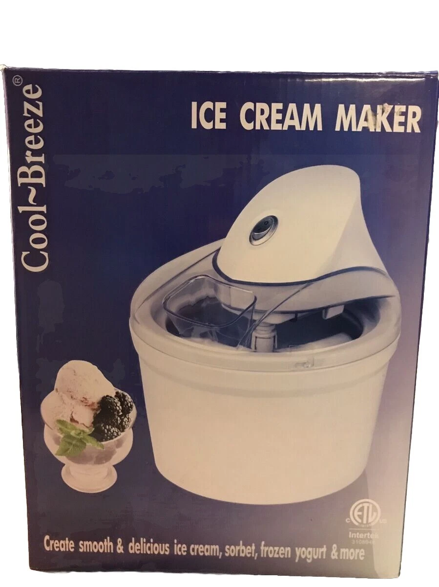 Cool- Breeze Ice Cream Maker for ice cream, sorbet, Yogurt (open Box)