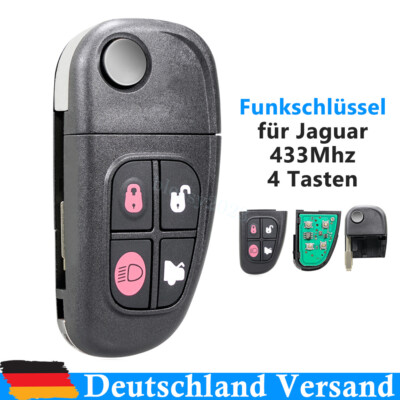 Funk Schlüssel Fernbedienung 433MHz Für Jaguar S-Type X-Type XJR XJ + 4D60 Chip