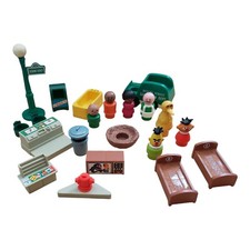 Vintage Fisher Price Little People Play Family Sesame Street Lot Of 19